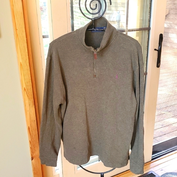 Polo Ralph Lauren Sage  Quarter-Zip Pullover Embroidered Purple Sz. L Sweater - Picture 1 of 14